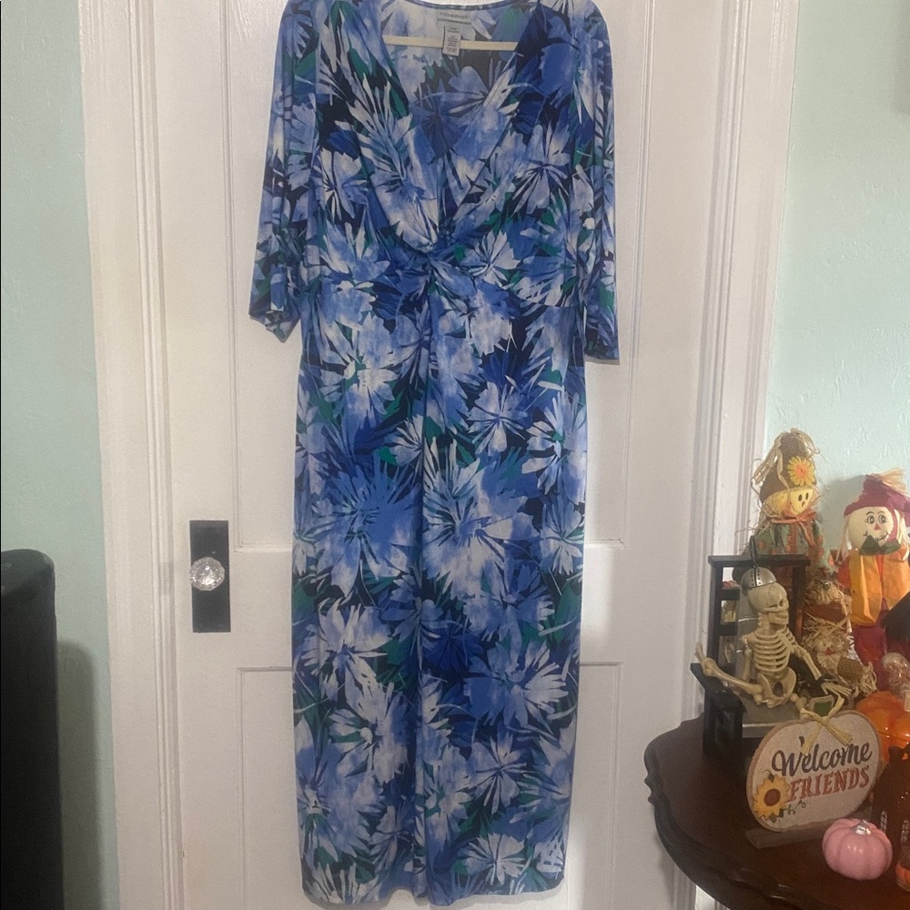 Catherines Blue and Green Patterned Dress